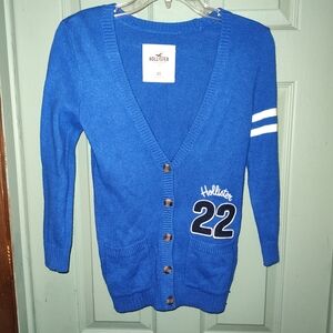 Hollister Women's Blue Cardigan Sweater